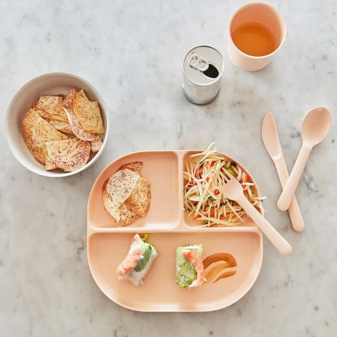 Bambino Divided Tray - Blush by Ekobo