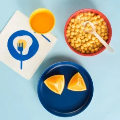 Bamboo Kid Dinner Set Emi - Lemon / Tomato / Royal Blue / White by Ekobo