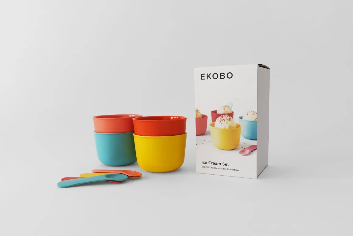 Bamboo Retro Ice Cream Set | Coral, Lagoon, Lemon, Tomato