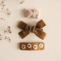 Beige Hair Clip Set