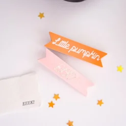 Boo / Little Pumpkin Acrylic Hair Clip Set