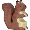 Brown Squirrel Wooden Figure