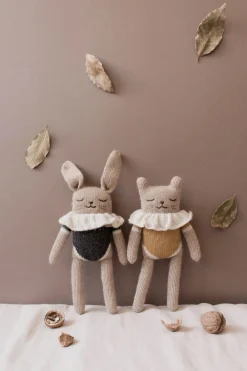 Bunny Knitted Soft Toy in Black Bodysuit