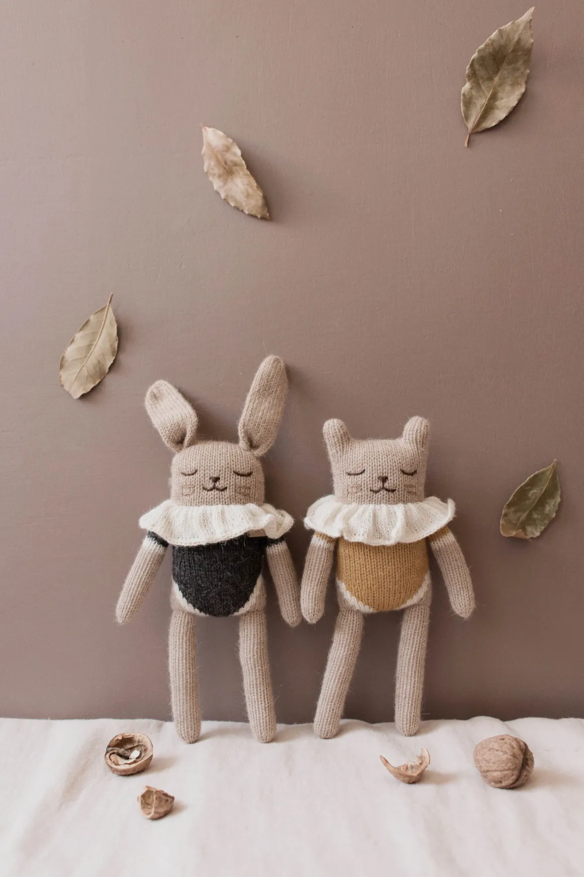 Bunny Knitted Soft Toy in Black Bodysuit