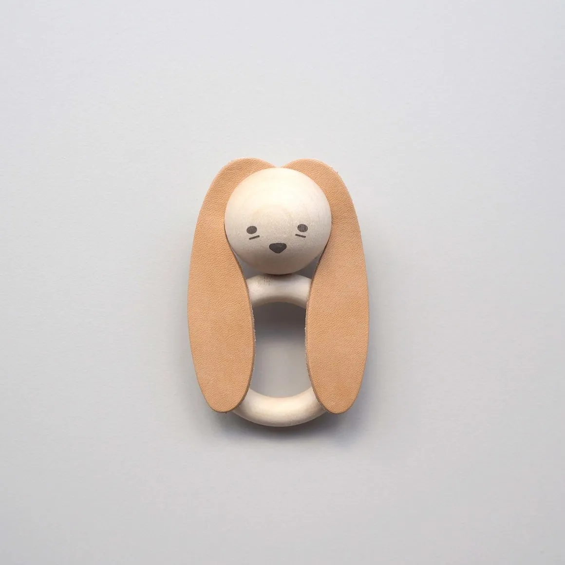 Bunny Wood & Leather Teether