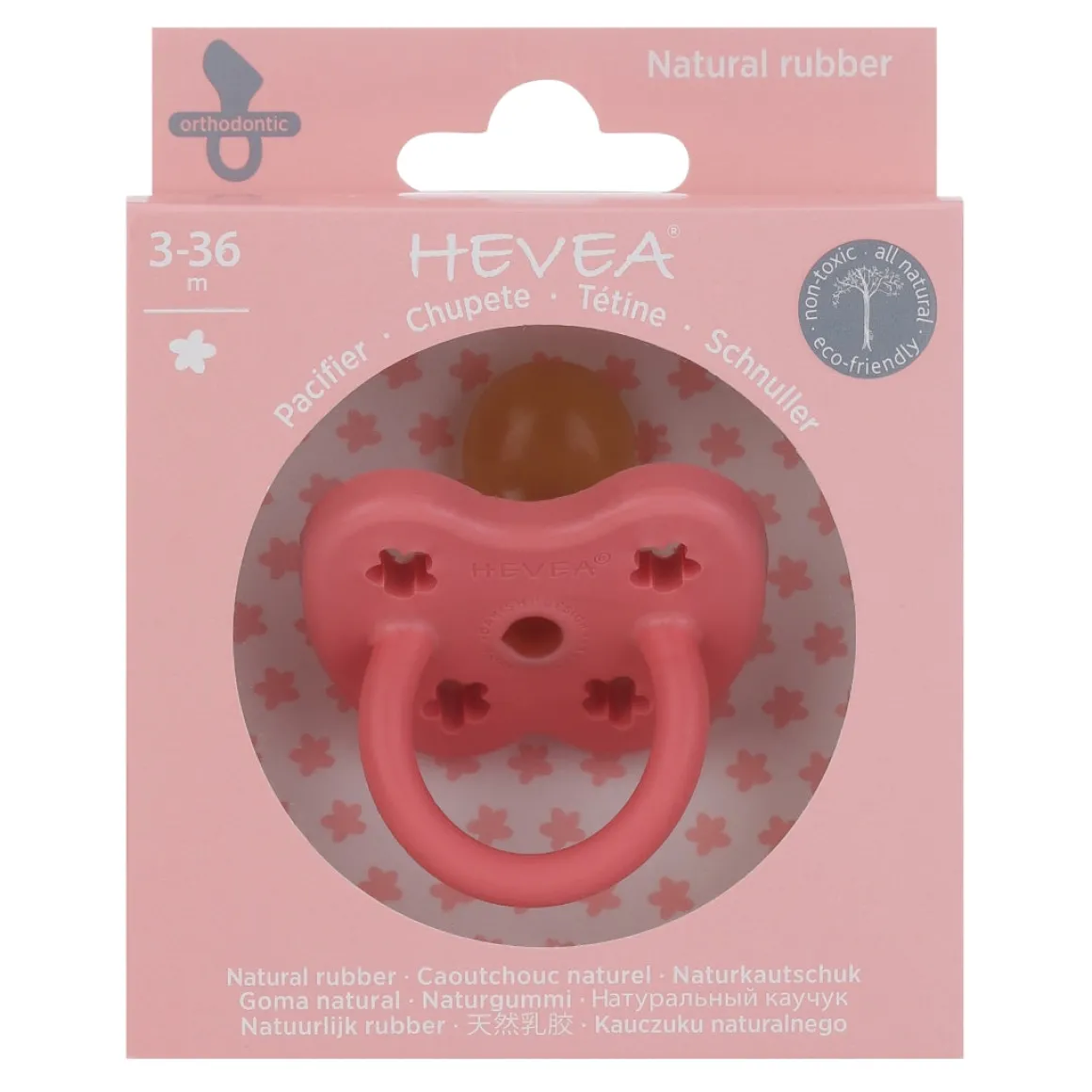 Colourful Pacifier 3-36 mth - Orthodontic in Coral