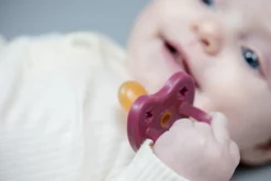 Colourful Pacifier 3-36 mth - Round in Ruby