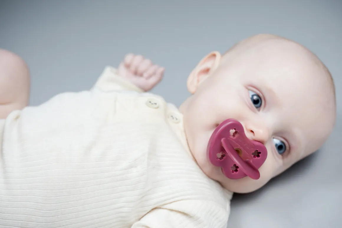 Colourful Pacifier 3-36 mth - Round in Ruby