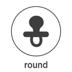 Colourful Pacifier 3-36 mth - Round in Shiitake Grey
