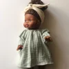 Cotton Gauze Long Sleeved Dress for Minikane x Gordis 34cm Dolls | Light Green
