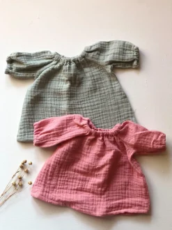 Cotton Gauze Long Sleeved Dress for Minikane x Gordis 34cm Dolls | Bubblegum