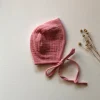 Cotton Gauze Round Bonnet for Minikane x Gordis 34cm Dolls | Bubblegum