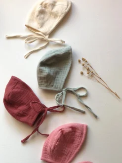 Cotton Gauze Round Bonnet for Minikane x Gordis 34cm Dolls | Bubblegum