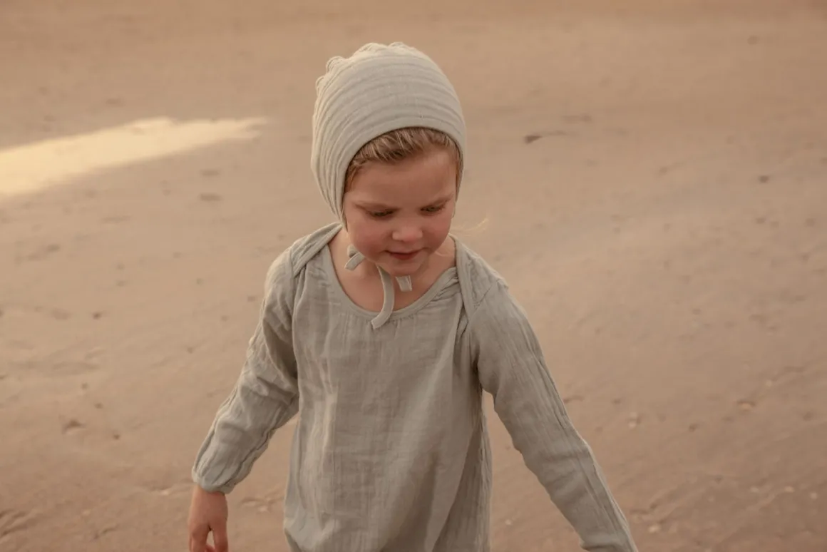 Cotton Muslin Baby Bonnet | Blush