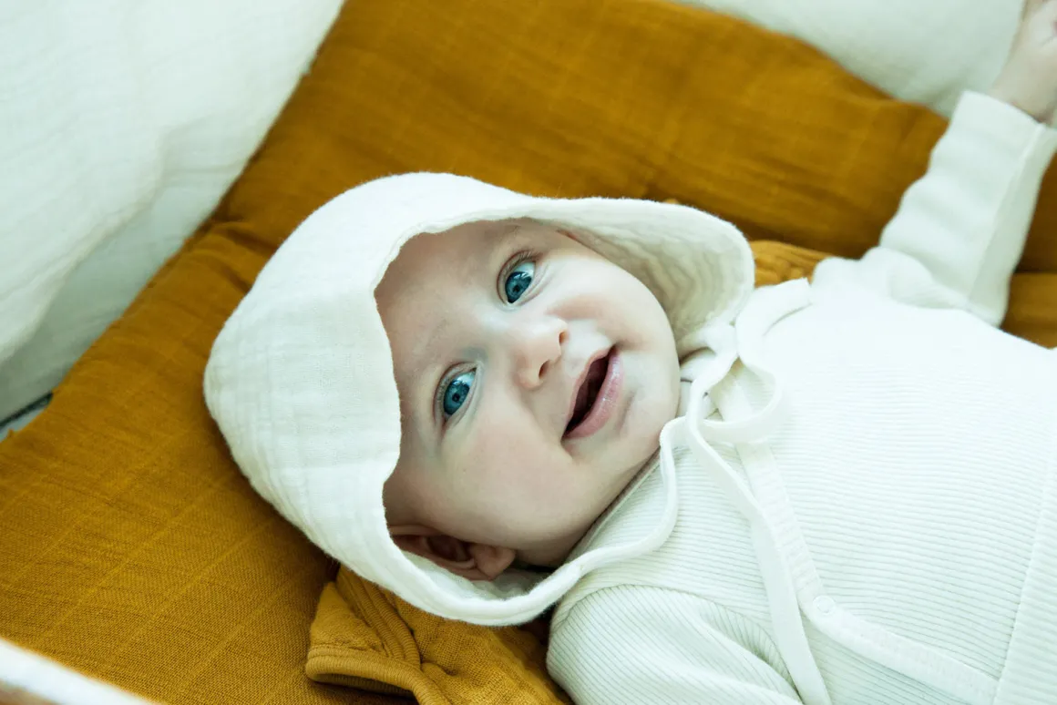 Cotton Muslin Baby Bonnet | Blush