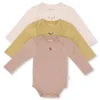 CUE 3 Pack Embroidery Bodysuit | Rosy, Roebuck & Mustard
