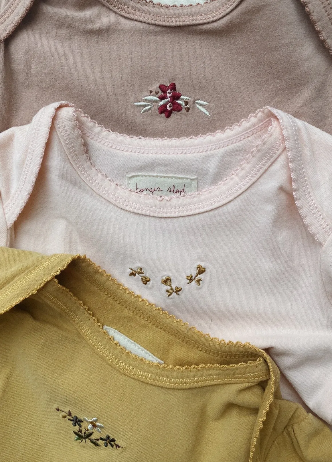 CUE 3 Pack Embroidery Bodysuit | Rosy, Roebuck & Mustard