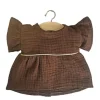 Daisy Double Gauze Cotton Dress with Piping | Chocolate for Minikane x Gordis Dolls