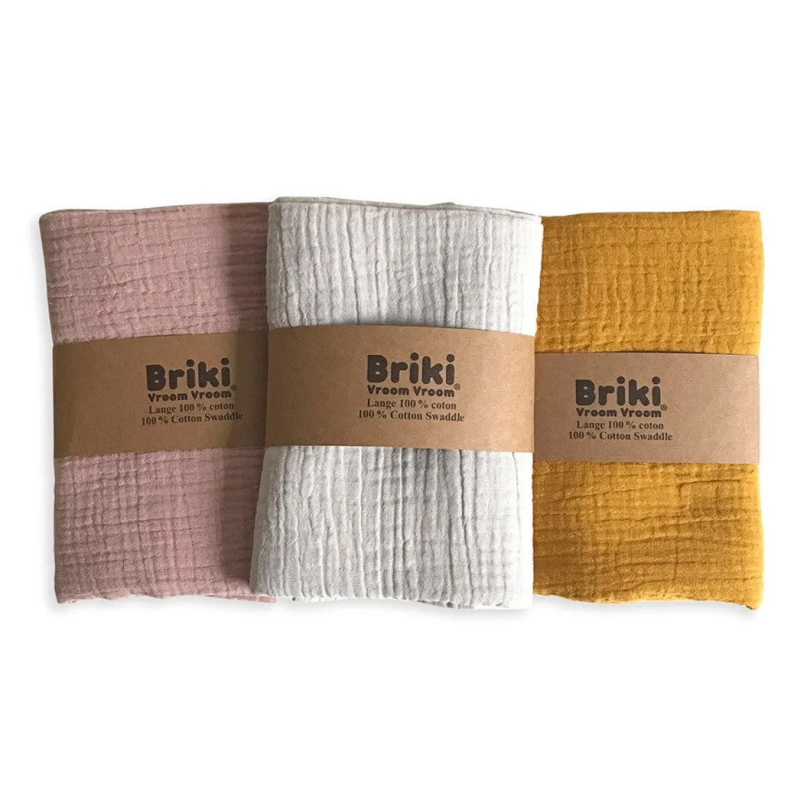 Double Gauze Muslin Swaddle OEKO-TEX® Cotton by Briki Vroom Vroom