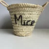 Embroidered 'Mice' Mini Basket | Grey