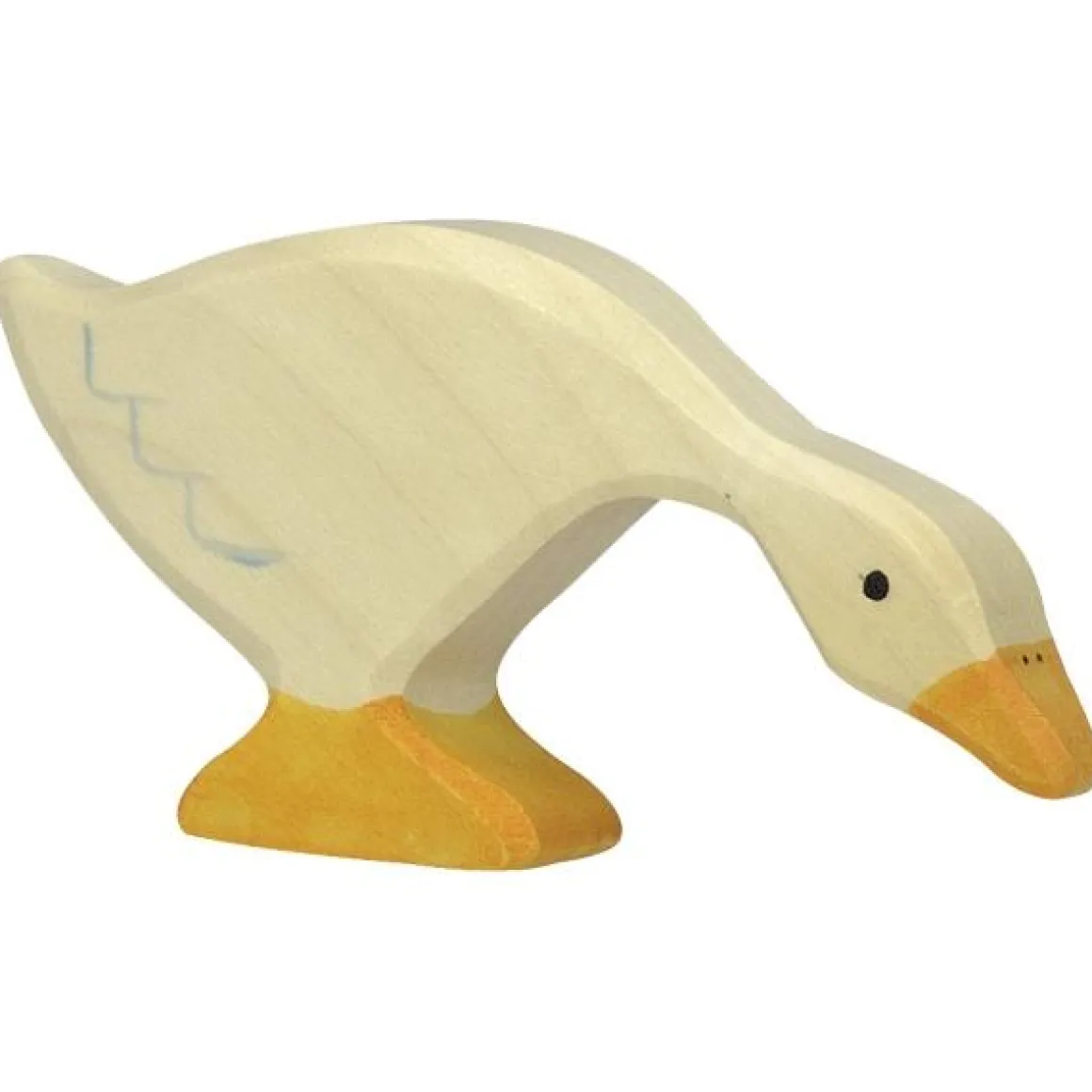Feeding Goose Wooden Figure