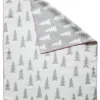 Fine Little Day Gran Woven Child Blanket | Grey/White with Pink Trim