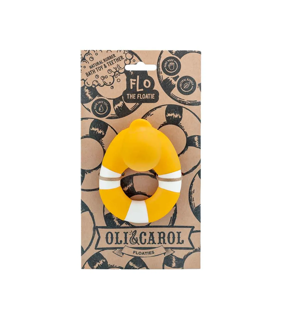 Flo The Floatie Yellow 100% Natural Rubber Teether