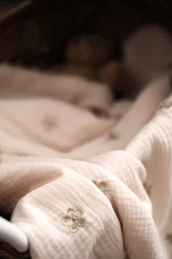 Flowers Embroidered Blanket
