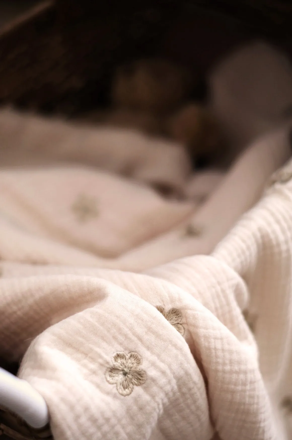 Flowers Embroidered Blanket