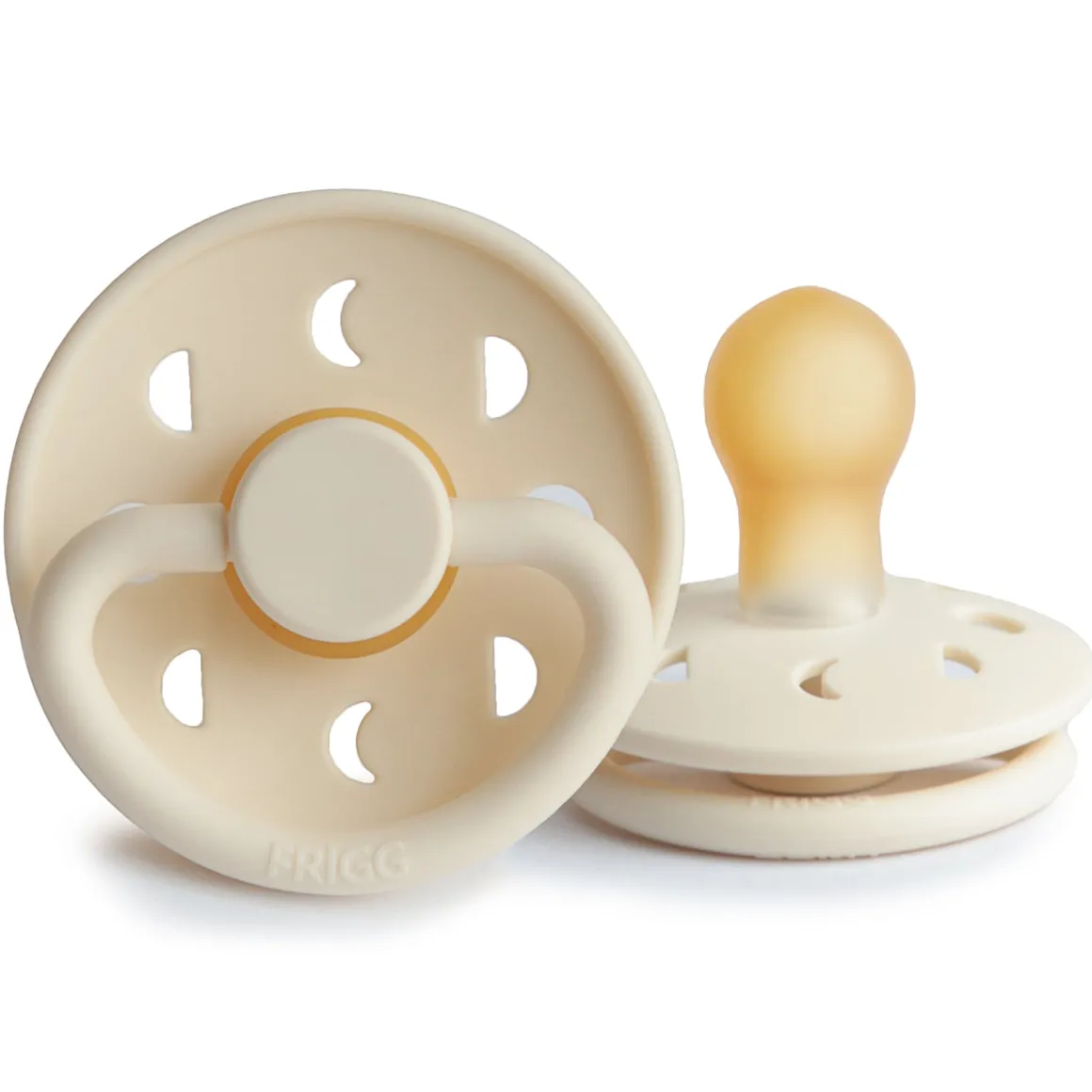 FRIGG Moon Phase Natural Rubber Pacifier Size 1 | 0-6 Months | 1PC - Cream