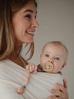 FRIGG Moon Phase Natural Rubber Pacifier Size 1 | 0-6 Months | 1PC - Cream