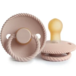 FRIGG Rope Natural Rubber Pacifier Size 1 | 0-6 Months | 1PC - Blush
