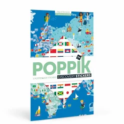 Giant Activity Sticker Poster - Flags of The World with 200 Repositionable Stickers by Poppik