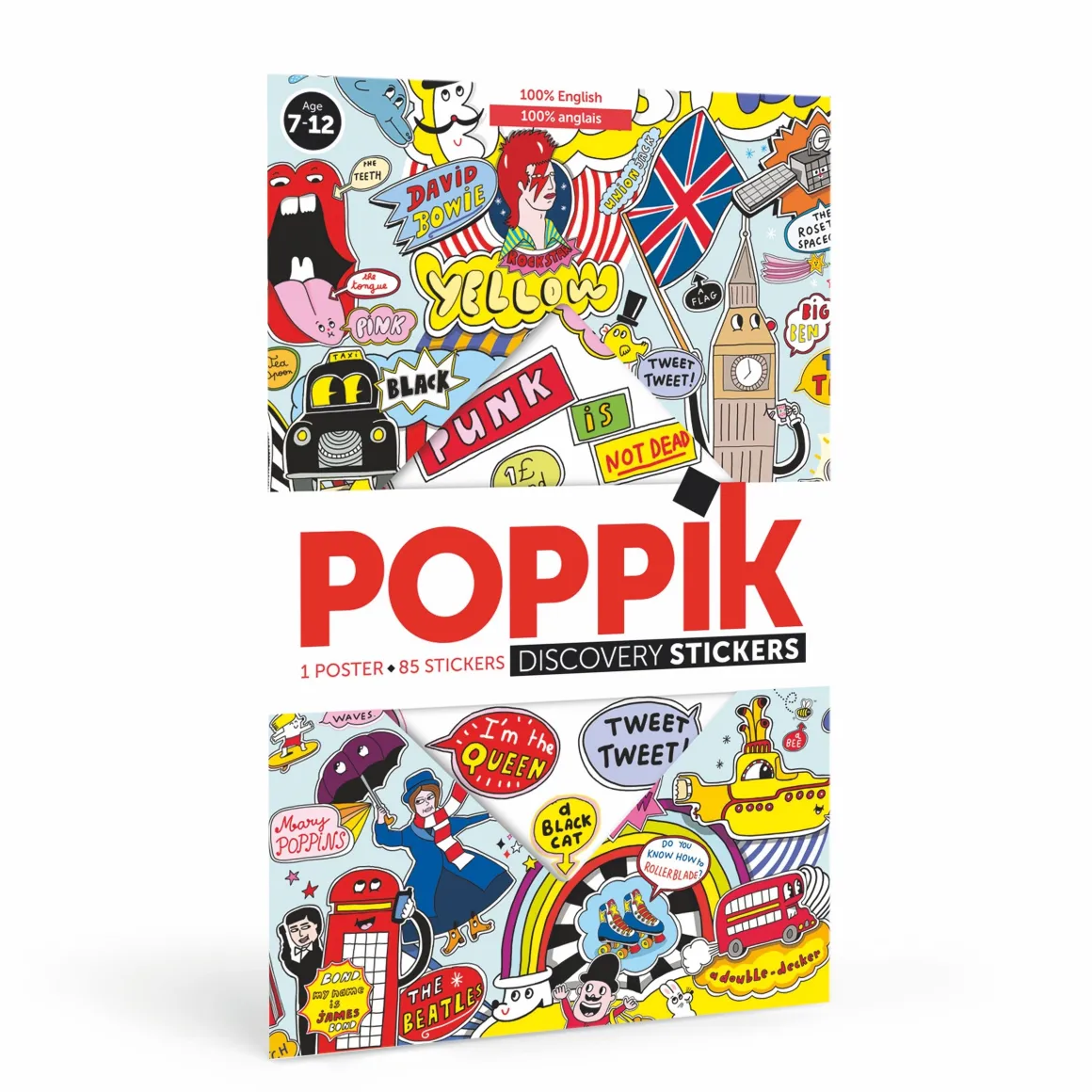 Giant Activity Sticker Poster - 100% English with 85 Repositionable Stickers by Poppik