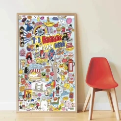Giant Activity Sticker Poster - 100% English with 85 Repositionable Stickers by Poppik