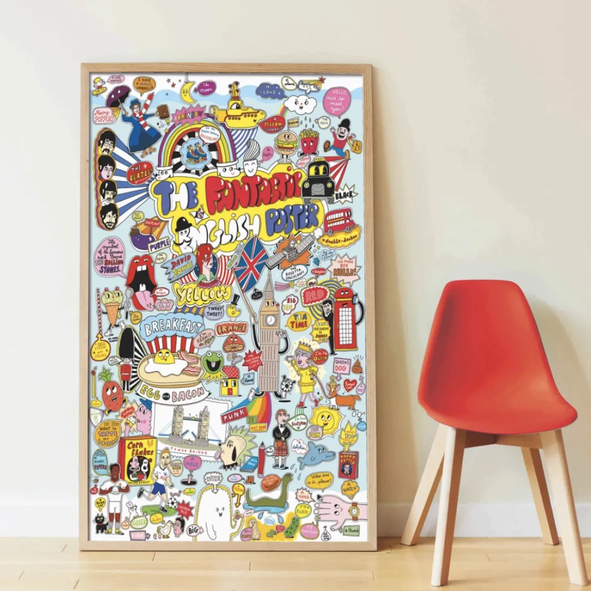 Giant Activity Sticker Poster - 100% English with 85 Repositionable Stickers by Poppik