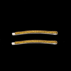 Glitter Thin Hair Clip in Gold 2pac by Bon Dep