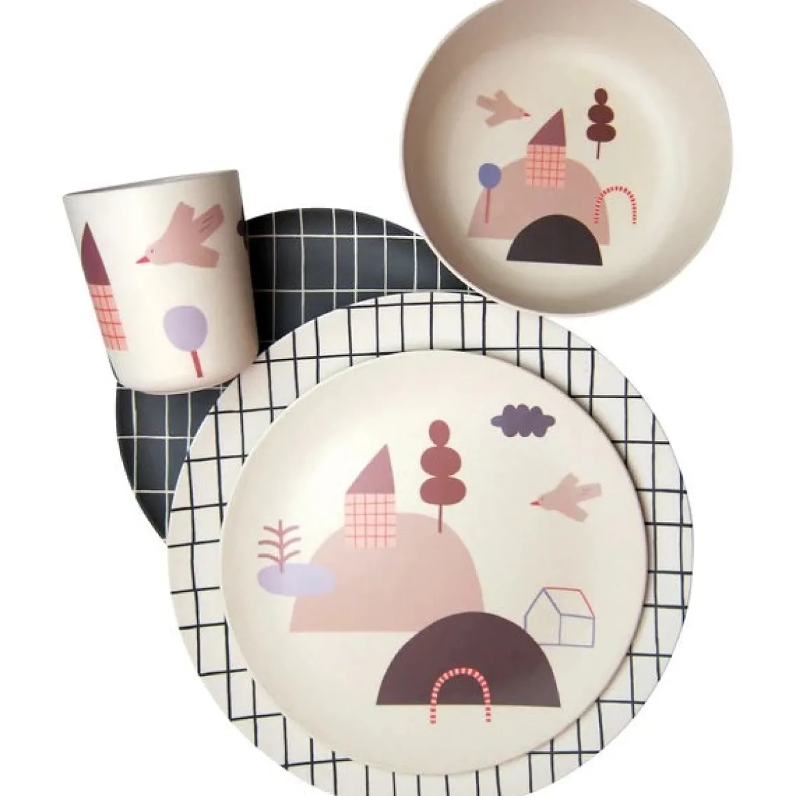 Happy Little Hills Bamboo Plate