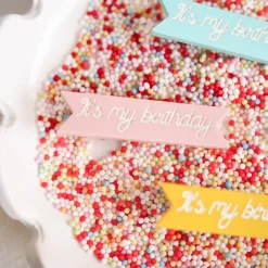 It's My Birthday Acrylic Hair Clip | Pale Pink