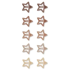 Junior Hairclip Star Pack of 10 | Glitter Rose
