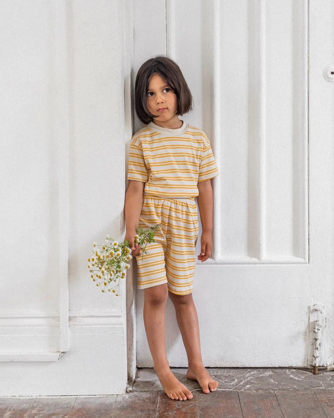 Kids Short & Tee Set | Sand Stripe