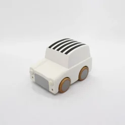 kiko & gg Kuruma Classic Wooden Wind Up Car | Stripes/Whites