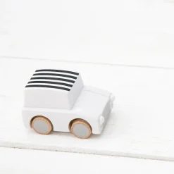 kiko & gg Kuruma Classic Wooden Wind Up Car | Stripes/Whites