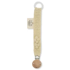 Knitted Organic Cotton Pacifier Clip | Cream