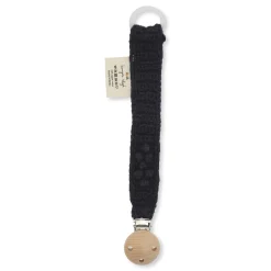 Knitted Organic Cotton Pacifier Clip | Navy
