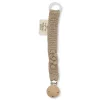 Knitted Organic Cotton Pacifier Clip | Brown Melange