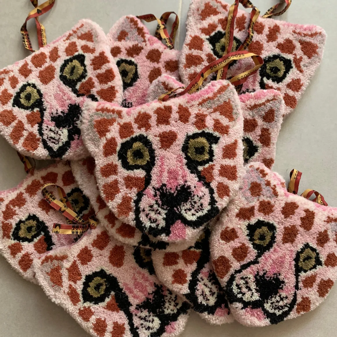 Loony Pink Leopard Cub Wool Hanger