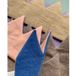 MIKANU Linen Crown | Cobalt and Apricot