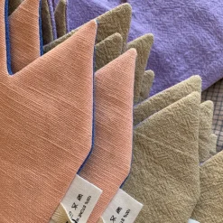 MIKANU Linen Crown | Cobalt and Apricot