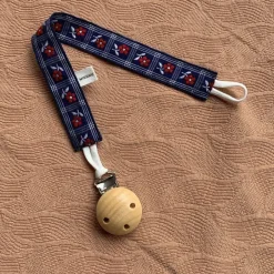 MIKANU Linen Pacifier Clip | Navy